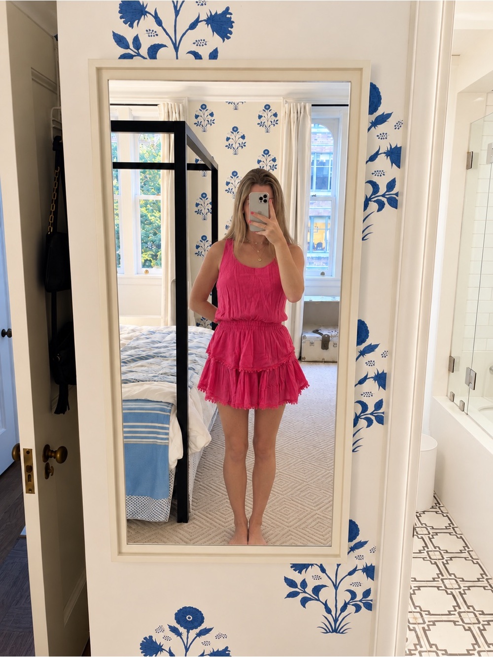 LOVESHACKFANCY RUFFLE RACER MINI DRESS